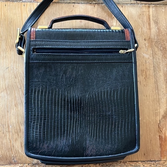 vintage D Brev Alligator Leather black & rust brown Crossbody - Picture 2 of 13